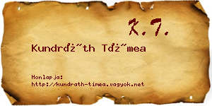Kundráth Tímea névjegykártya